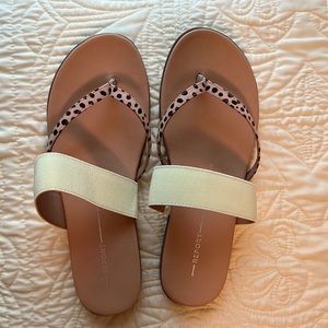 Report leopard slip on sandals